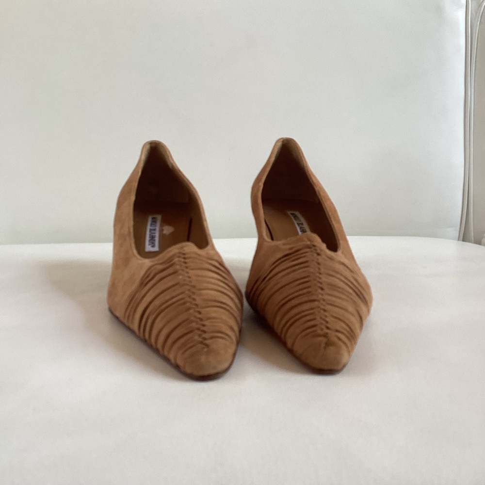 Manolo Blahnik Tan Brown Women's Shoes SZ 7.5/37.5 - Picture 7 of 8